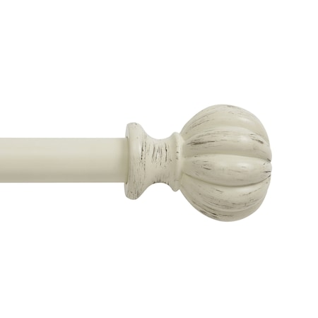 Kenney Mfg Kenney Rachel 5/8" Standard Decorative Window Curtain Rod, 48-86", Antique White KN71605V1
